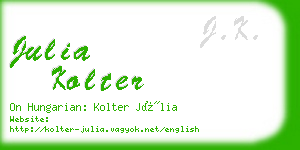 julia kolter business card